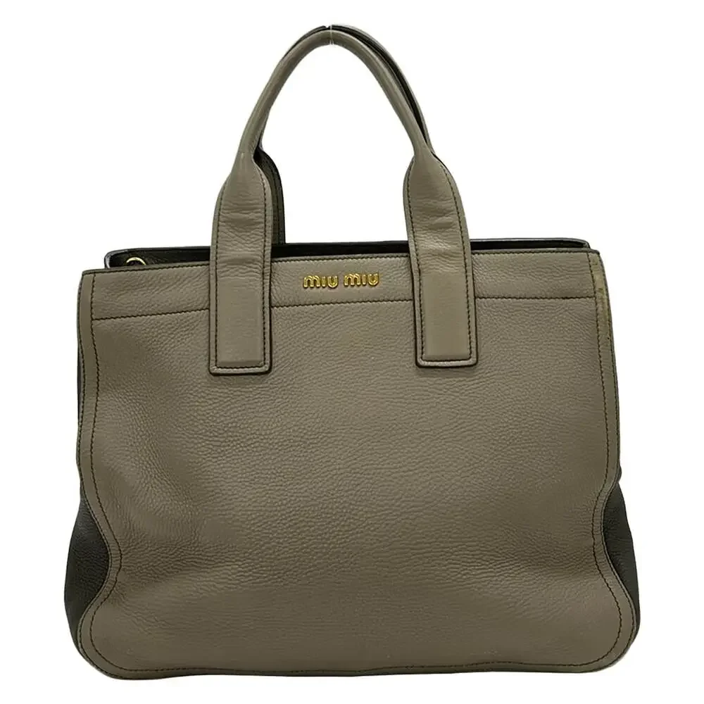 Miu Miu Vitter Carib Handbag Light gray